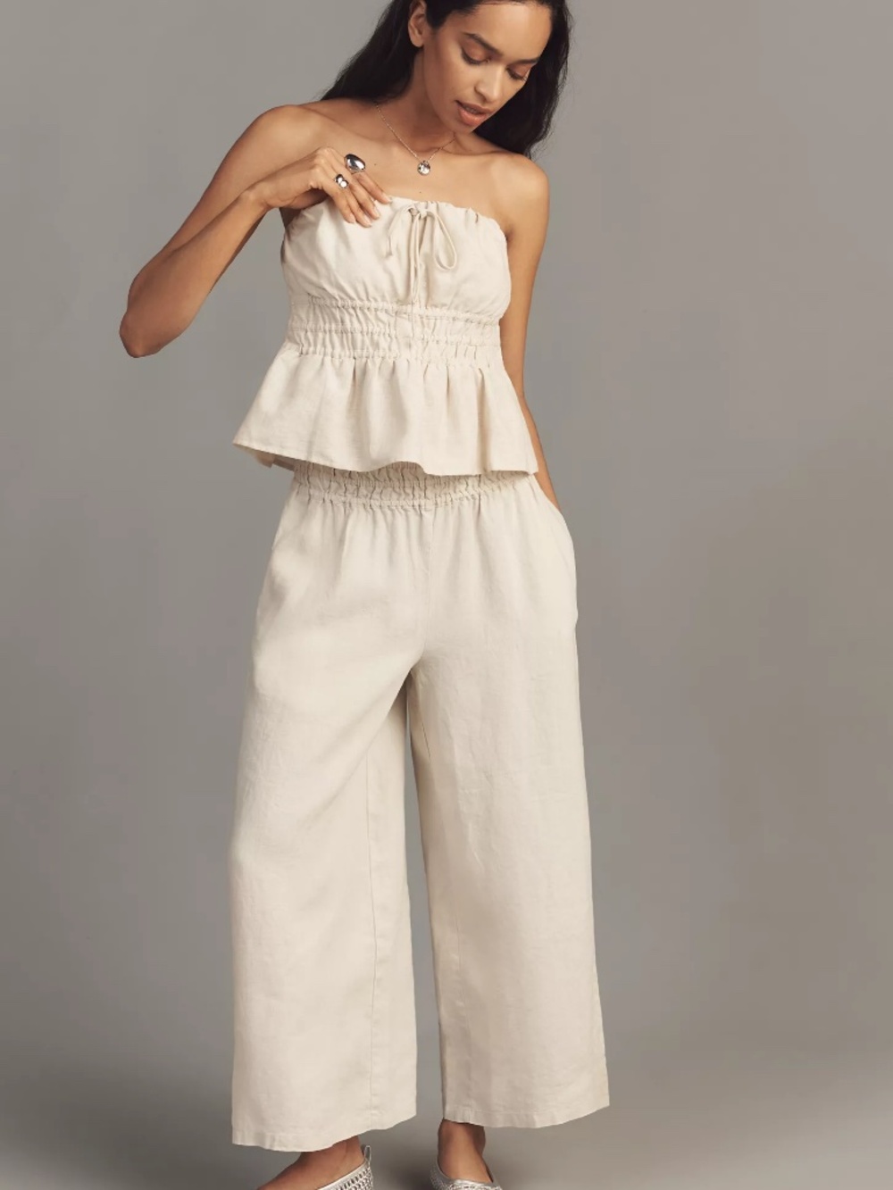 Anthropologie The Somerset Linen Pull-On Pants Size Small - Picture 2 of 10
